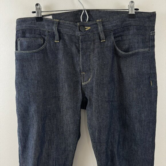 Shockoe Atelier Slim Candiani Stretch Button Fly Dark Jeans 33 Batch 934 3 Of 12 - Picture 3 of 16